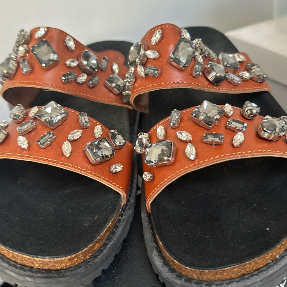 Brown with gold rhinestones